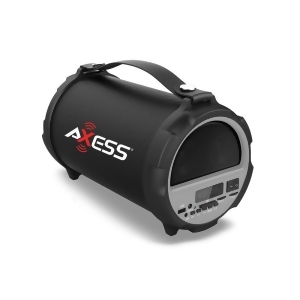 Axess Spbt1037gy Axess Bluetooth Hi-Fi Cylinder Loud Speaker 4 Inch Sub Vibrating Disk Sd Card Usb Aux Inputs Gray - All