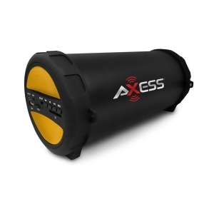 Axess Spbt1041yl Axess Thunder Sonic Bluetooth Cylinder Loud Speaker Sd Card Usb Aux Inputs Yellow - All