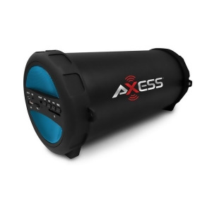 Axess Spbt1041bl Axess Portable Thunder Sonic Bluetooth Cylinder Loud Speaker BuiltIn Fm Radio Sd Card Usb Aux Blue - All