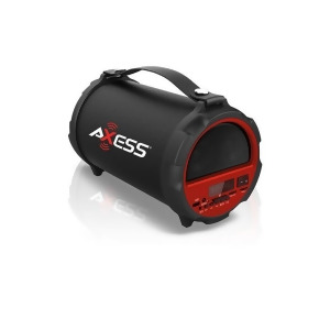 Axess Spbt1037rd Axess Bluetooth In-Outdoor 2.1 Hi-Fi Cylinder Loud Speaker Built-In 4 Sub Red - All