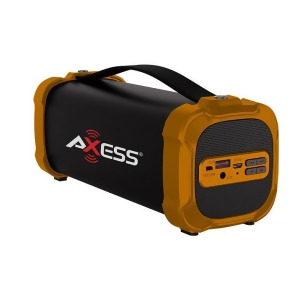 Axess Spbt1073og Axess Indoor/Outdoor Bluetooth Media Speaker 3.5mm Line-In Jack Rechargeable Battery Subwoofer Orang - All