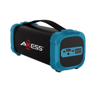 Axess Spbt1073bl Axess Indoor/Outdoor Bluetooth Media Speaker 3.5mm Line-In Jack Rechargeable Battery Subwoofer Blue - All