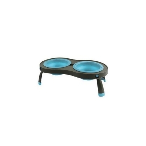 Warren Pet Products Pw100432312 Double Elevated Small Dog Feeder Blue - All