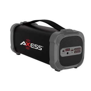 Axess Spbt1073gy Axess Indoor/Outdoor Bluetooth Media Speaker 3.5mm Line-In Jack Rechargeable Battery Subwoofer Grey - All