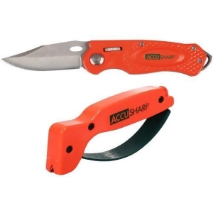 Fortune Products Accusharp 043C Accusharp Blaze Orange Sharpnr Orange Sport Knife Combo - All