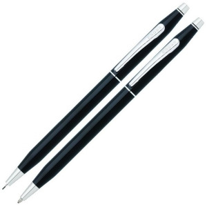 Cross At0081-77 Cross Classic Century Black Lacquer Pen/Pencil Set - All