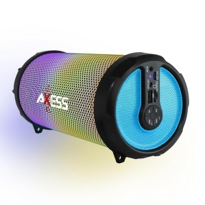 Axess Spbl1044bl Axess Vibrant Plus Black Hifi Bluetooth Speaker with Disco Led Lights In Blue - All