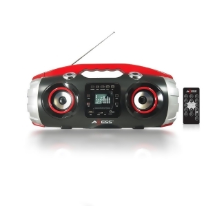 Axess Pbbt2709rd Axess Portable Bluetooth Fm Radio Cd Mp3 Usb Sd Heavy Bass Boombox Red - All
