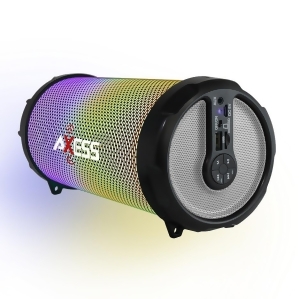 Axess Spbl1044sl Axess Vibrant Plus Black Hifi Bluetooth Speaker with Disco Led Lights In Silver - All