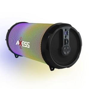 Axess Spbl1044bk Axess Vibrant Plus Black Hifi Bluetooth Speaker with Disco Led Lights In Black - All