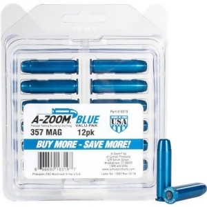 A-zoom 66692163197 A-zoom Metal Snap Cap Blue .357 Magnum 12-Pack - All
