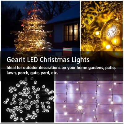 Gearit Led Lights 60 Count Solar Powered String Gearit Led Lights 60 Count Solar Powered String Holiday Decorations For Outdoor Gardens Homes Wedding Party Waterproof