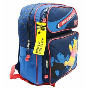 Backpack Disney Winnie the Pooh Blue w/ Water Bottle Large Bag 28177 - All