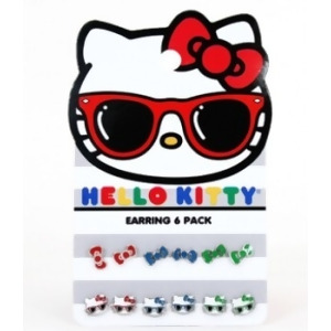 Earring Pack Hello Kitty Sanrio Sunglasses Bows Set-6 sane0053 - All