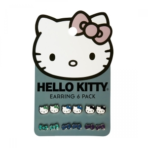 Earring Pack Hello Kitty Sanrio Kitty With Bows Set-6 sane0111 - All