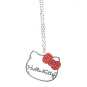 Necklace Hello Kitty Sanrio Hello Kitty w/ Rhinestone Bow sann0078 - All