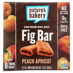 Nature's Bakery Stone Ground Whole Wheat Fig Bar Peach Apricot 2 oz Pack of 6 - All