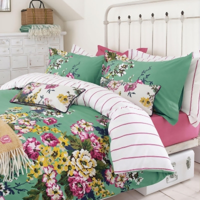 Joules Bedding Cambridge Floral Kingsize Duvet Cover Mineral