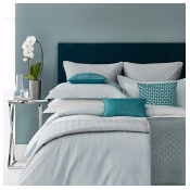 Peacock Blue Hotel Bedding Deauville Super Kingsize Duvet Cover, Aqua Peacock Blue Hotel Bedding Deauville Super Kingsize Duvet Cover, Aqua