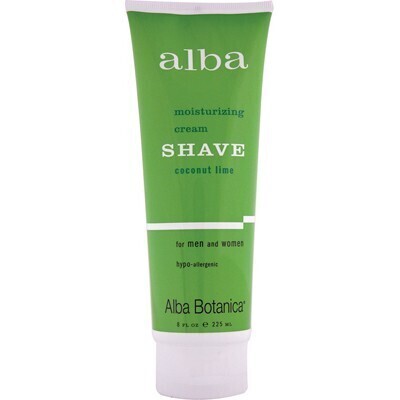 Alba Botanica 0684027 Moisturizing Cream Shave For Men and Women Coconut Lime - 8 fl oz 