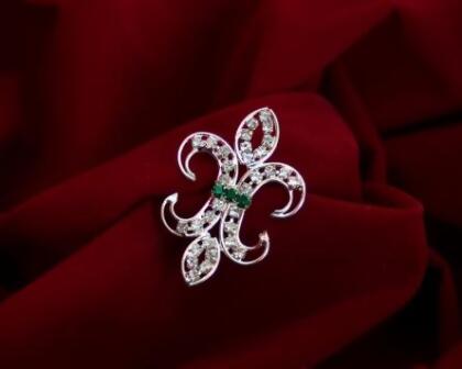 Sunnywood 3240 2'' Rhinestone Pin - Fleur De Lis