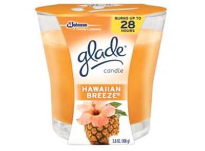 Glade 75381 3.8 oz. Glade Hawaiian Breeze Scented Wax Candle