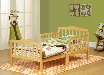 Orbelle Trading 401N Solid Wood Natural Toddler Bed