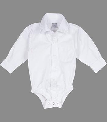 Matching Tie Guy 5461 ON1 - White Collared One Piece - 9 to 12 Month