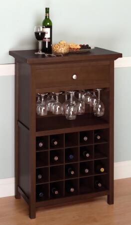 Walnut Beechwood WINE CABINET GLASS 20 BTL