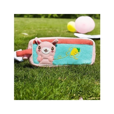 7.3 x 3.3 x 1.4 in. Rabbit & Carrot - Embroidered Applique Pencil Pouch Bag Cosmetic Bag & Carrying Case 