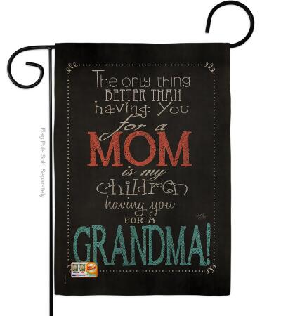 13 x 18.5 in. Mom Grandma Burlap Summer Mothers Day Impressions Decorative Vertical Double Sided Garden Flag 