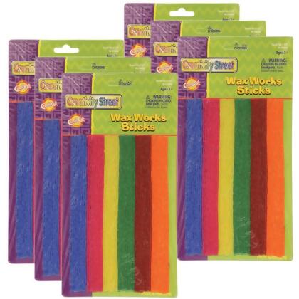 Dixon Ticonderoga PACAC4171-6 8 in. Wax Workssticks, Assortd Hot Colors - 48 Piece - 6 per Pack 