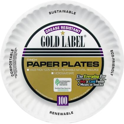 AJM Packaging AJMCP9GOEWHCT 9 in. Plates & Paper - White 
