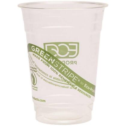 Eco-Products EP-CC16-GS 16 oz Green Stripe Renewable & Compostable Cold Cup - 1000 Per Case 