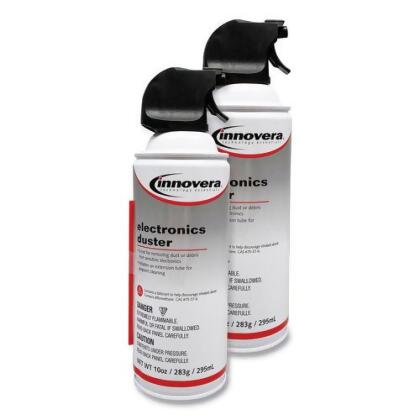 Innovera IVR10012 Compressed Air Duster Cleaner - White - Pack of 2 