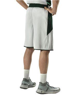 Single Ply Reversible Basketball Shorts, Maroon & White - Large