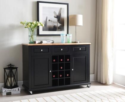 Inroom Furniture Designs WR1364 Wood Wine Rack - Black & Natural
