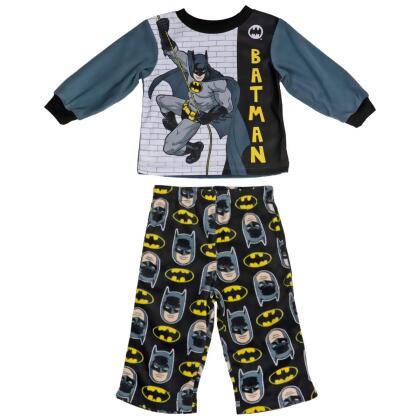 Batman 833681-18months Batman Hero Pose & All Over Heads & Symbols Infant Pajama Set, 18 Months