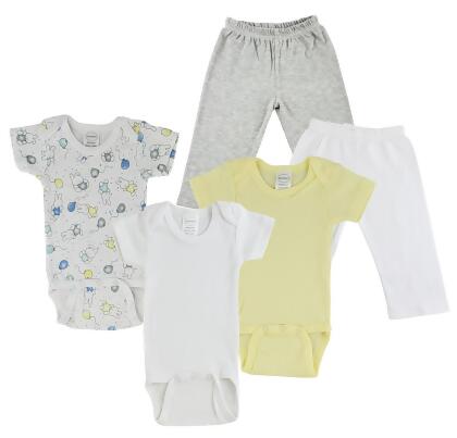 Bambini CS-0456L Infant One Piece & Track Sweat Pants, Grey & White - Large