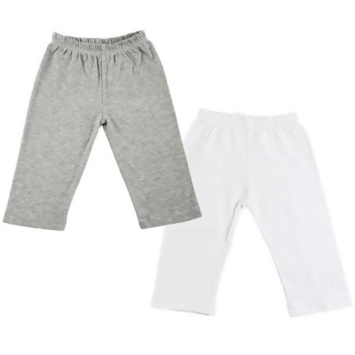 Bambini CS-0551S Infant Track Sweat Pants, White & Grey - Small - Pack of 2 