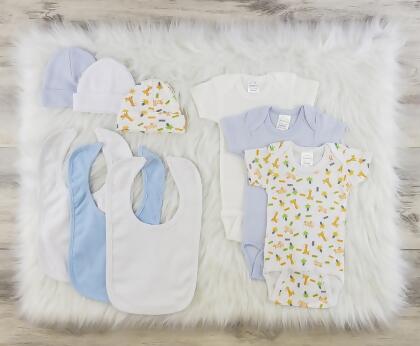 Bambini LS-0553M Layette Baby Clothes Set, White & Blue - Medium - Pack of 3