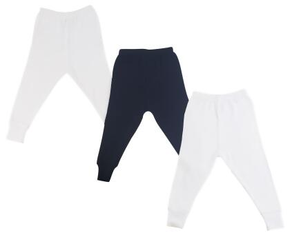 Bambini LS-0664NB Long Pants, White & Pink - Newborn