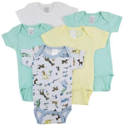Bambini CS-0290L Short Sleeve One Piece - White, Yellow & Blue - Large