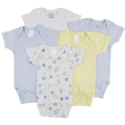 Bambini CS-0293L Short Sleeve One Piece - White, Yellow & Blue - Large