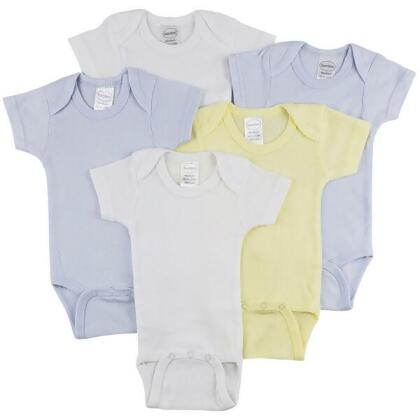 Bambini CS-0297M Short Sleeve One Piece - White, Yellow & Blue - Medium