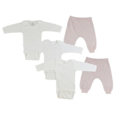 Bambini CS-0503S Infant Long Sleeve One Piece & Joggers, Pink & Pink - Small 