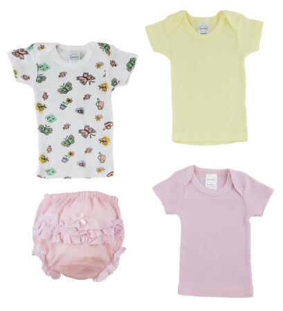 Bambini CS-0231NB Girls T-Shirts & Fancy Pants, Pink - Newborn