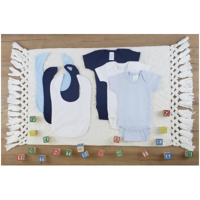 Bambini LS-0573S Layette Baby Clothes Set - White, Navy & Blue - Small 