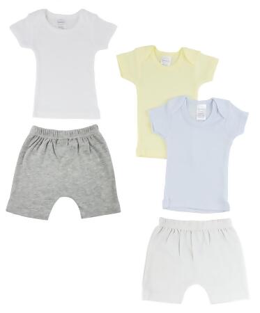 Bambini CS-0336NB Infant Boys T-Shirts & Shorts, White & Grey - Newborn