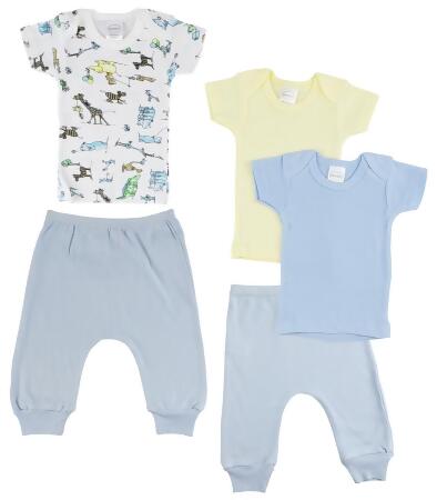 Bambini CS-0496S Infant Boys T-Shirts & Joggers, Blue & Blue - Small